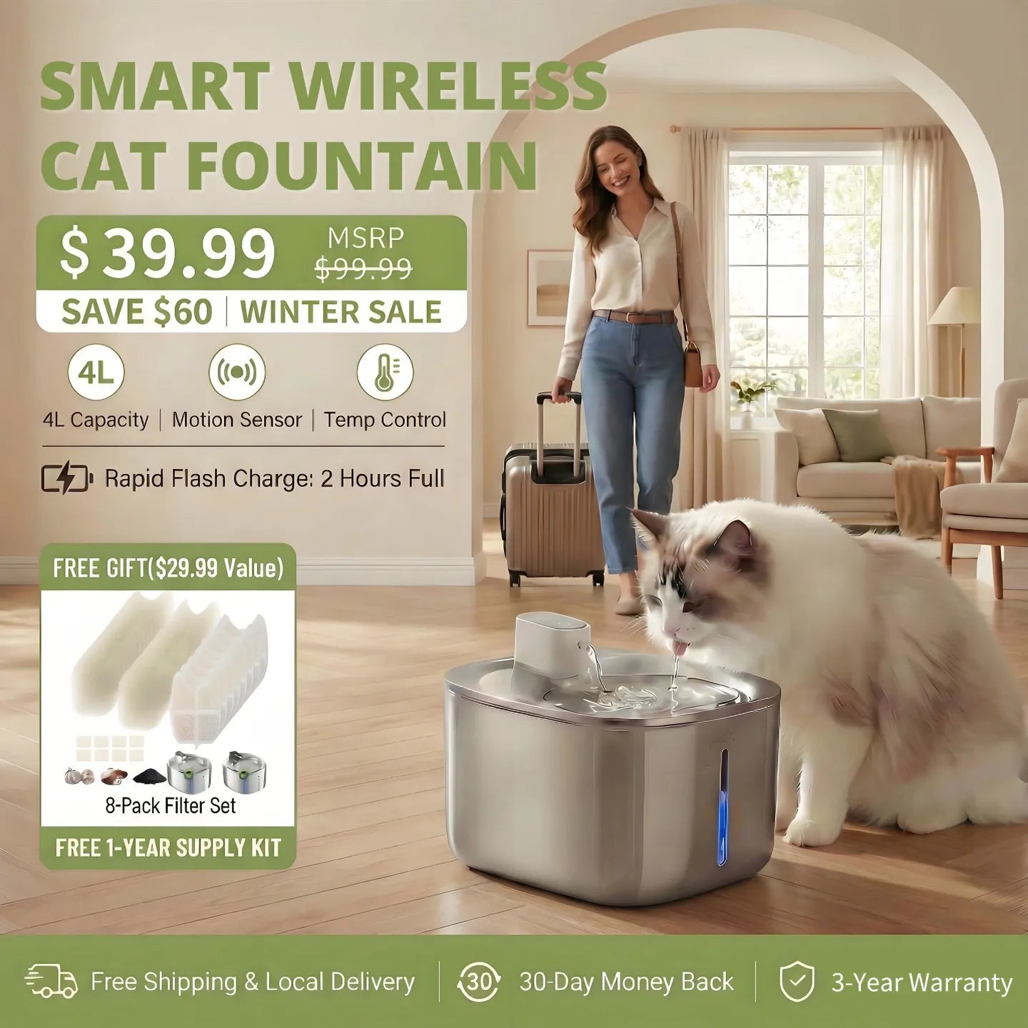 No Cords, No Worries – Enjoy Fresh Water at the Perfect Temperature