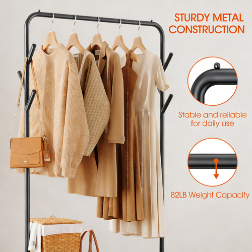 3-in-1 Rolling Garment Rack: Versatile Storage for Your Wardrobe