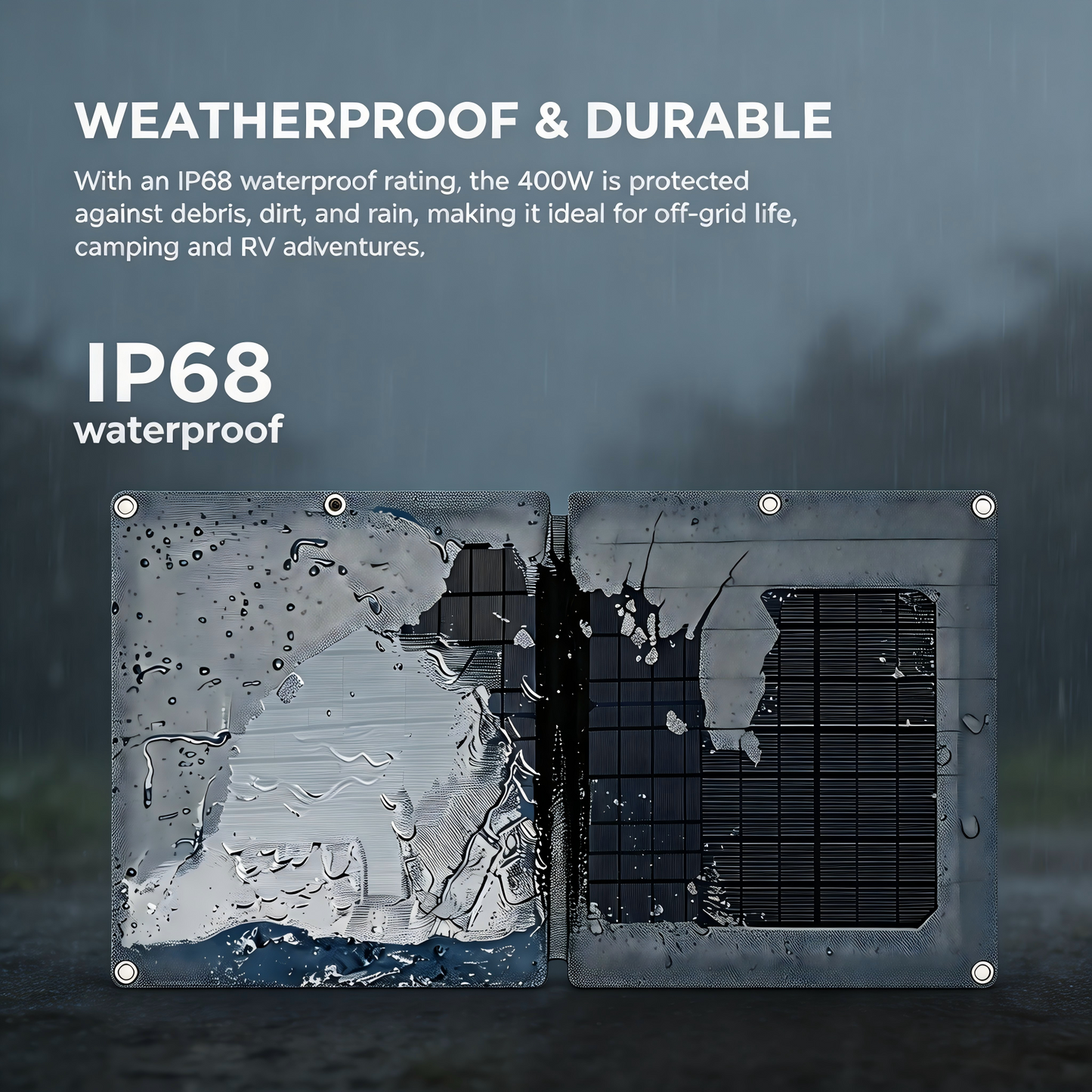 400W Portable Foldable Solar Panel with Stand - IP68 Waterproof