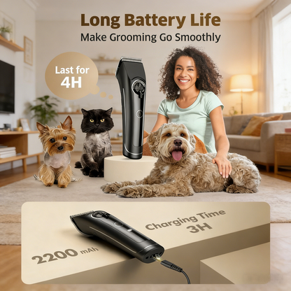 Dog Grooming Clippers, Low Noise Heavy Duty with Detachable Metal Blades