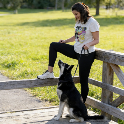 360° Tangle-Free Retractable Dog Leash, 16ft Nylon Tape with One-Handed Brake & Lock
