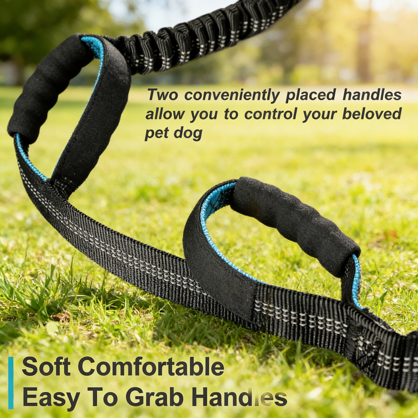 Hands-Free Dog Leash, Adjustable Waist & Bungee Handle