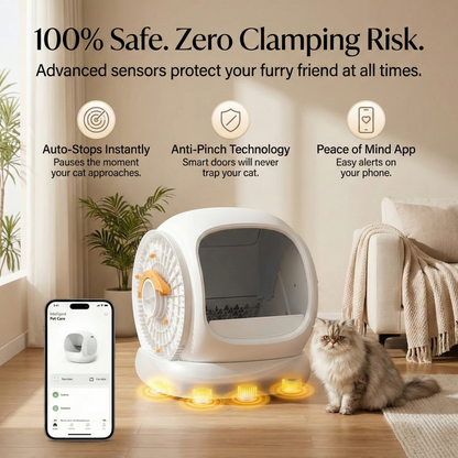 Intelligent Health-Tracking Cat Litter Box | 9 Sensors, 75L Capacity, Silent Design