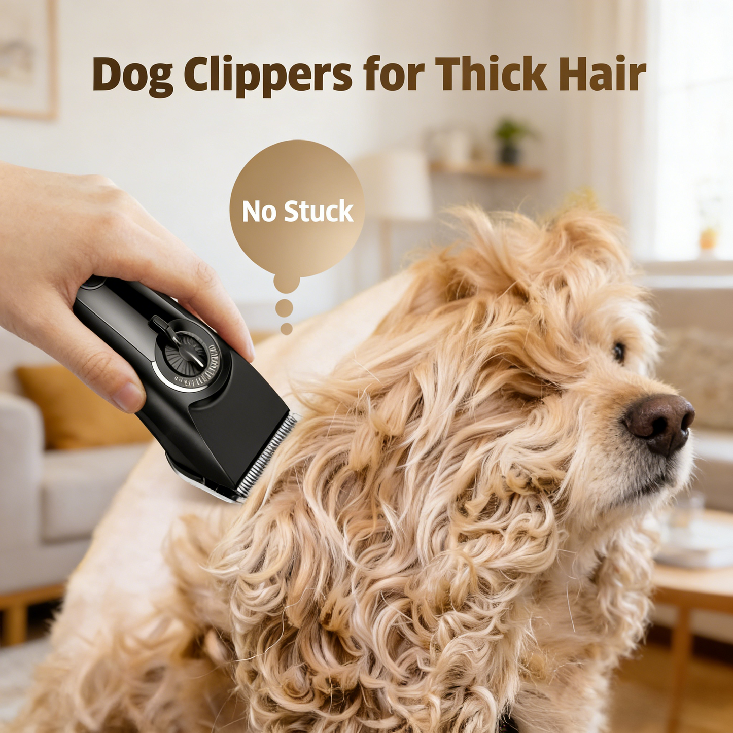 Dog Grooming Clippers, Low Noise Heavy Duty with Detachable Metal Blades