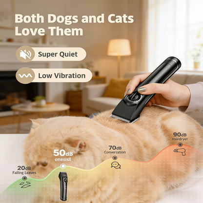Dog Grooming Clippers, Low Noise Heavy Duty with Detachable Metal Blades