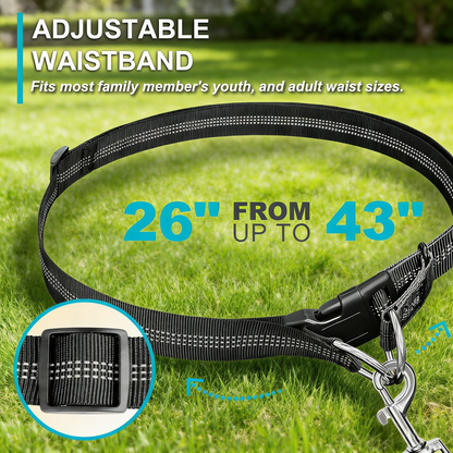 Hands-Free Dog Leash, Adjustable Waist & Bungee Handle