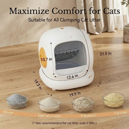 Intelligent Health-Tracking Cat Litter Box | 9 Sensors, 75L Capacity, Silent Design