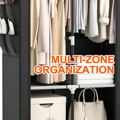 Heavy-Duty Portable Wardrobe Closet with Adjustable Storage & Waterproof Cover