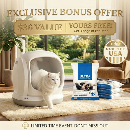 Intelligent Health-Tracking Cat Litter Box | 9 Sensors, 75L Capacity, Silent Design